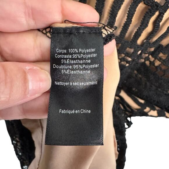 ASTR Strappy Crochet Black Lace Dress - Picture 7 of 9